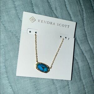 Kendra Scott Gold Necklace with Turquoise Pendant